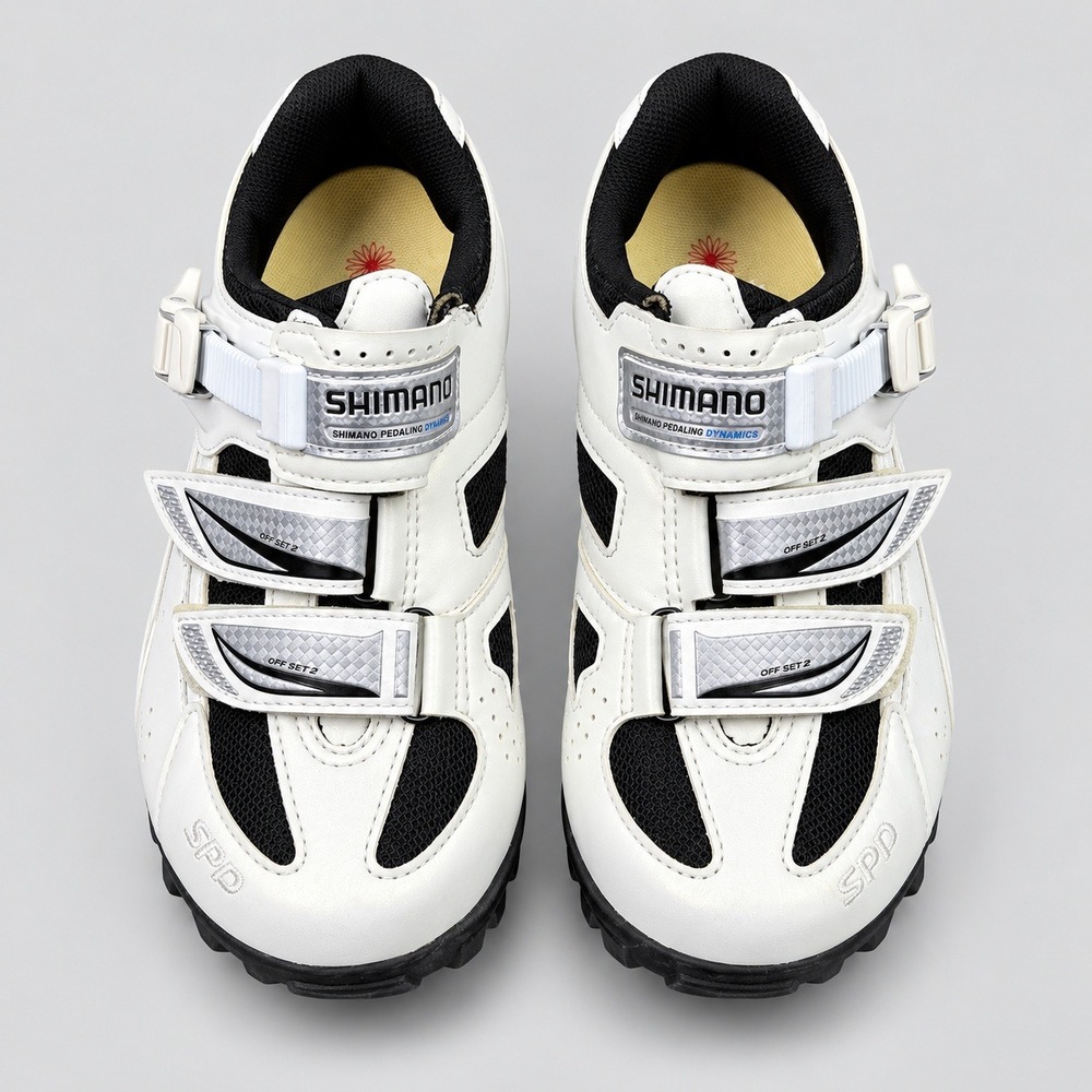 Shimano WM62 Womens Mountain Bike Shoes White Black SPD SH-WM62 Size 38 US 6.5